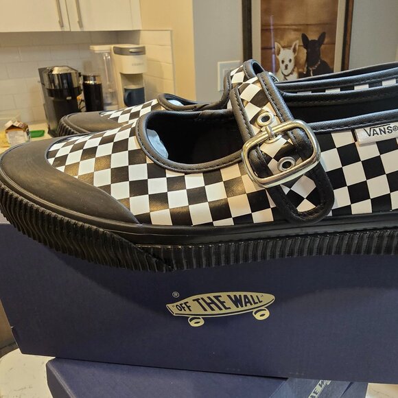 Vans Premium Mary Jane LX Leather Creep Checkerboard Sneakers Womens SZ 10 NEW - Picture 1 of 14
